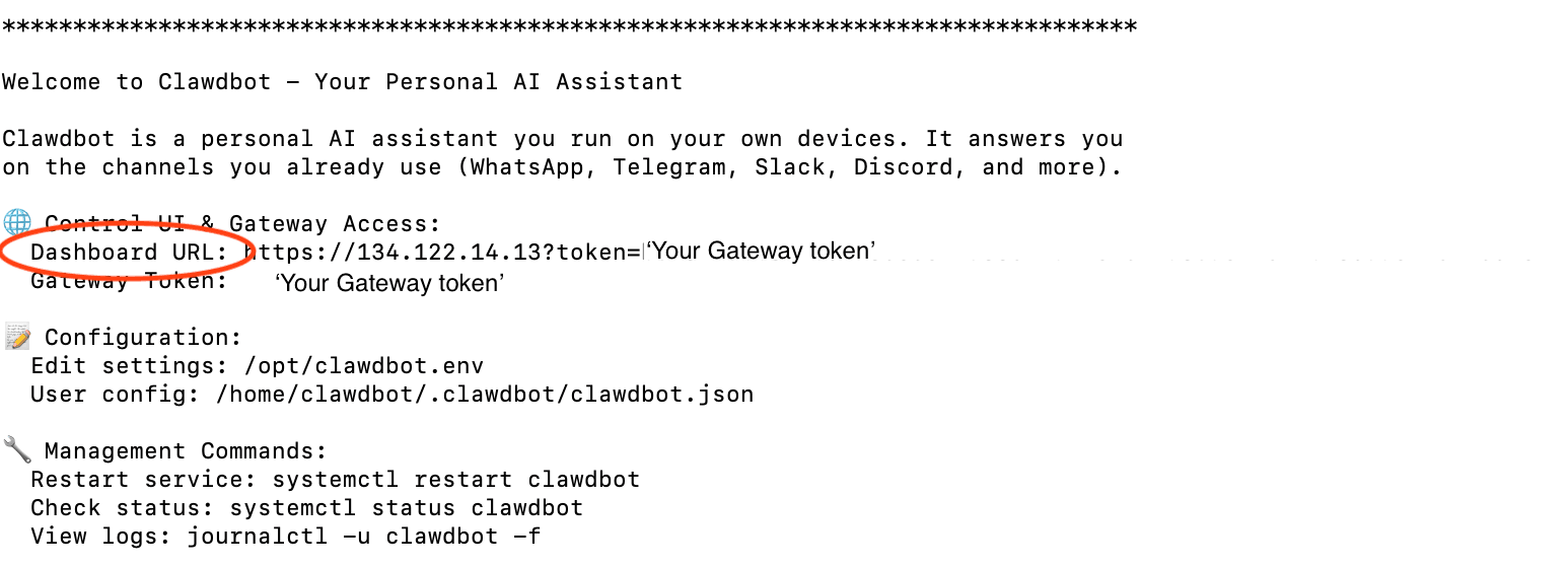 OpenClaw Dashboard URL